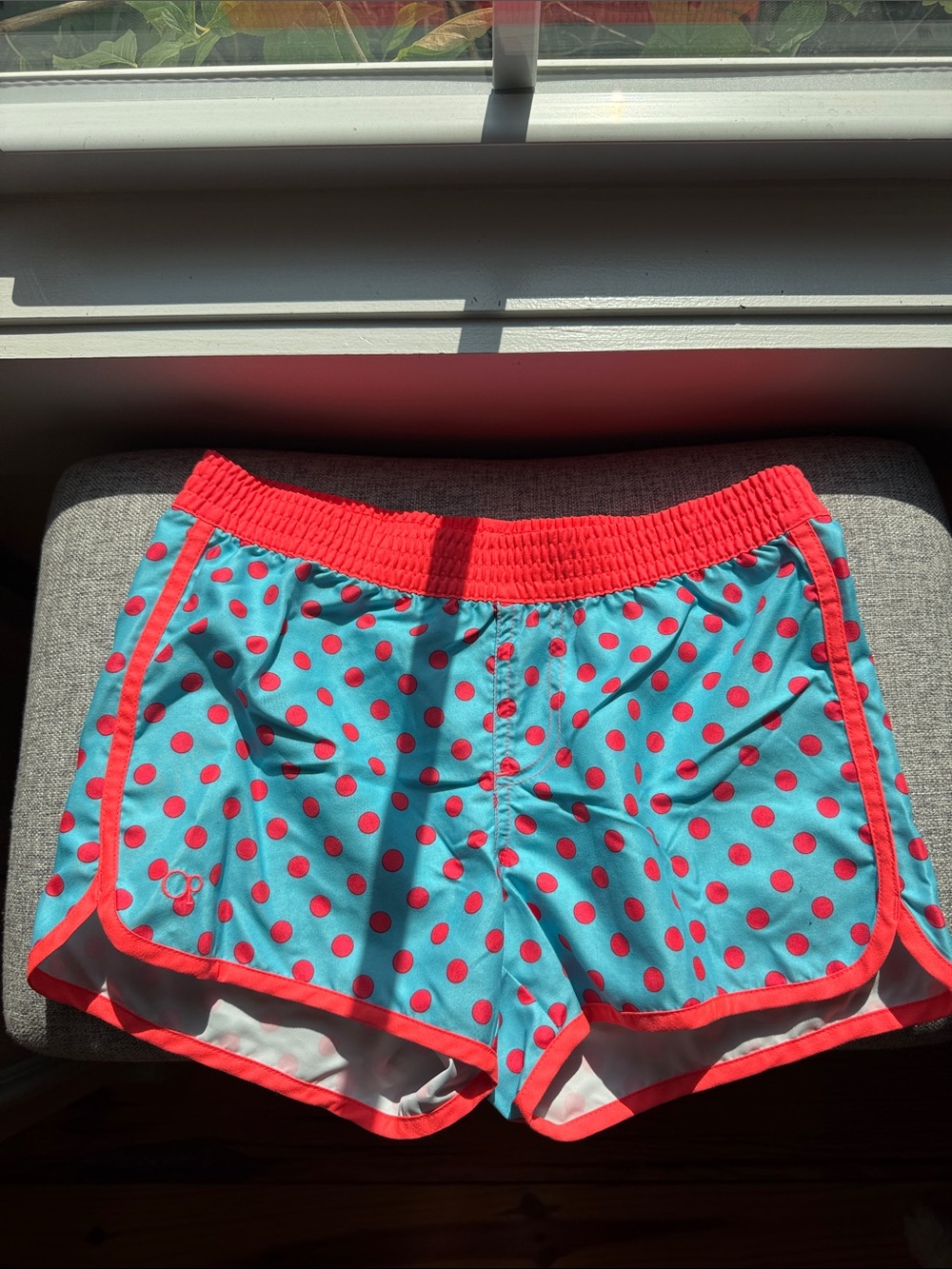 Kid’s Polka Dot Active Shorts - Turquoise & Coral